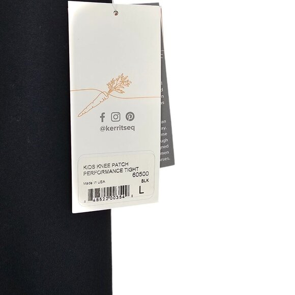 Kerrits Kids Knee Patch Performance Tights Black Size Large Equestrian NWT - Picture 8 of 10